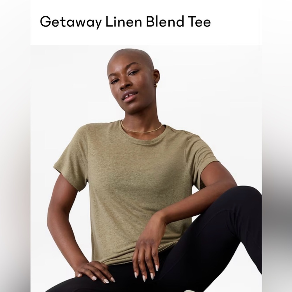 Athleta Getaway Tee linen blend